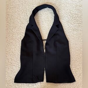 Backless Black Collared Halter Top